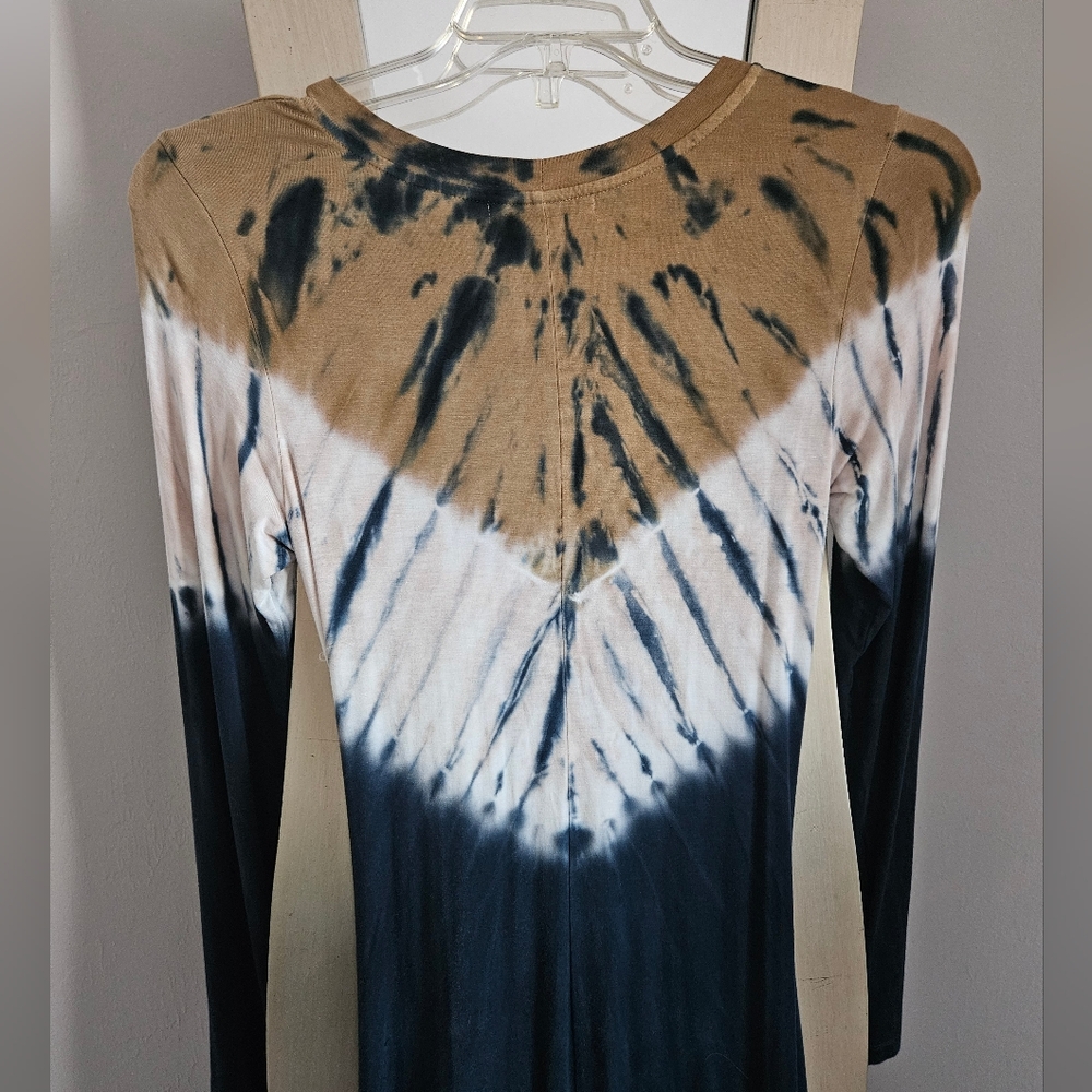 YOUNG FABULOUS & BROKE Bennet Long Sleeve Tie Dye Maxi Dress | SZ S - Picture 4 of 9